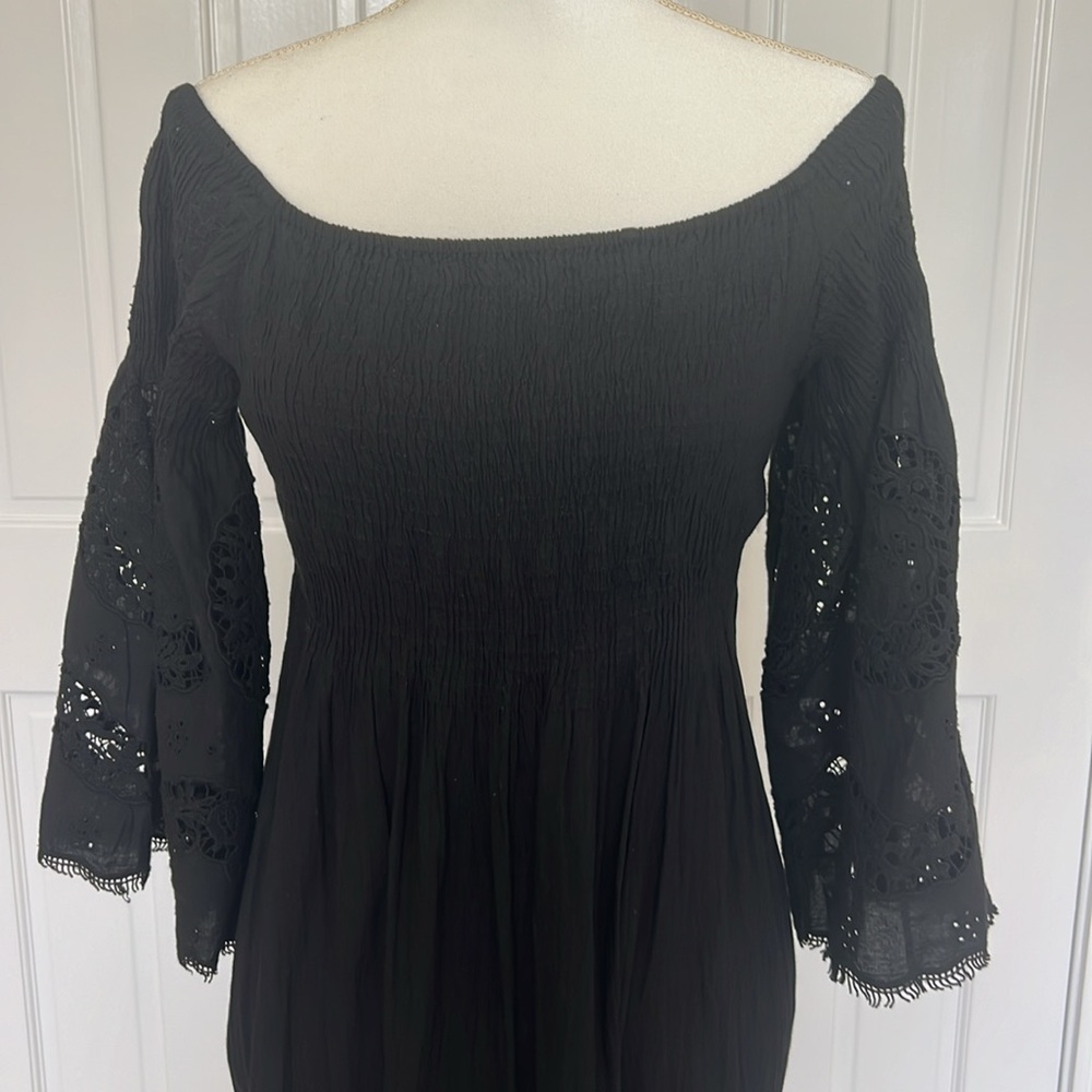 Spectacular Black Antica Sartoria off the shoulder dress - Picture 3 of 12